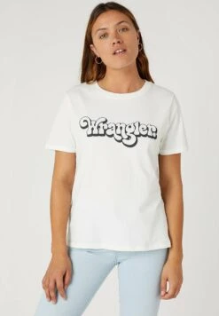 Wrangler Regular Tee - Camiseta Estampada - Wornwhite