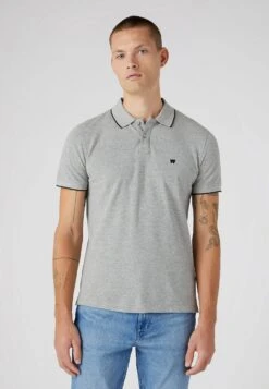 Wrangler Tipped With Logo - Polo - Mid Grey Melee