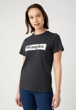 Wrangler Regular- Camiseta Estampada - Faded Black