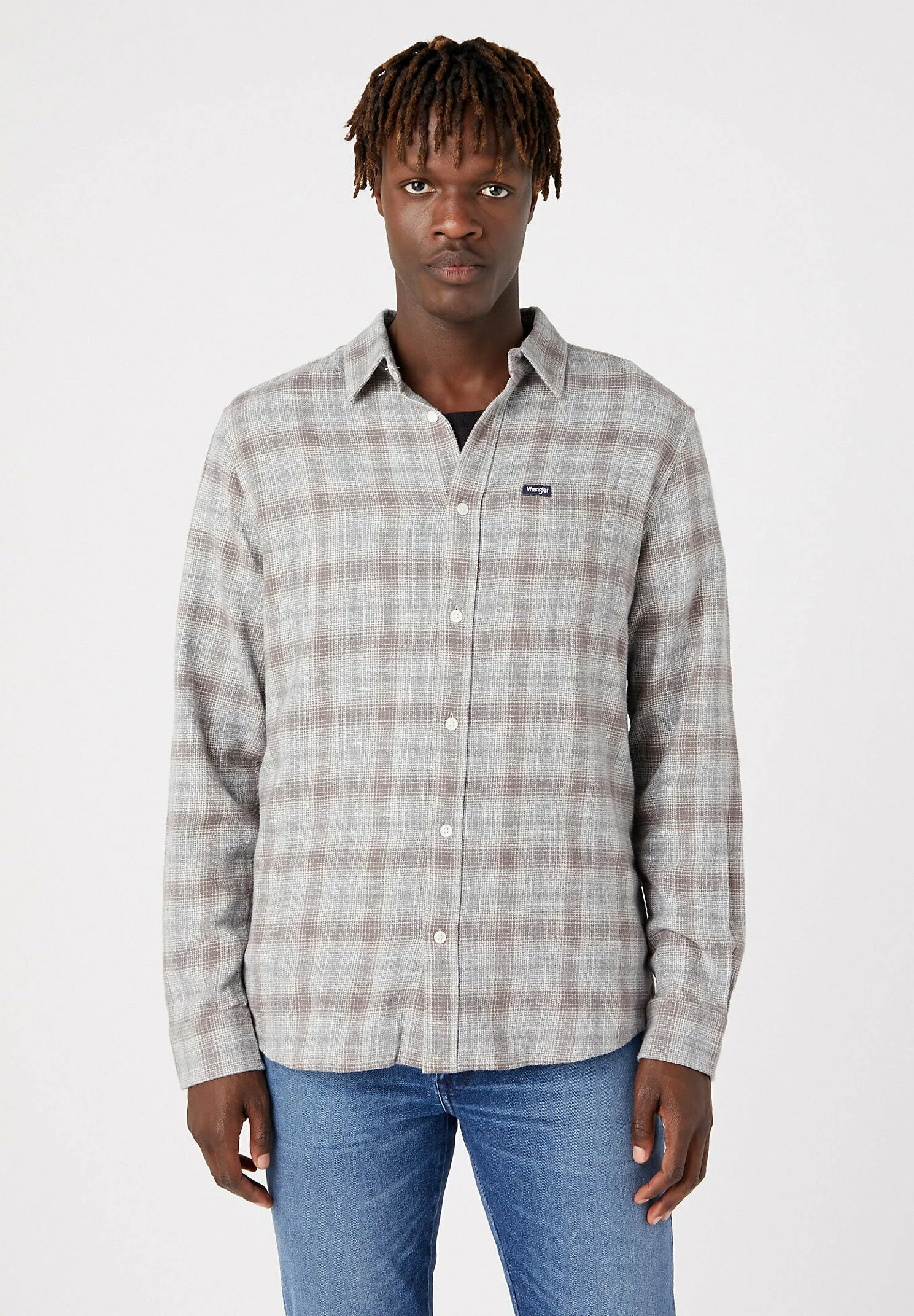 Wrangler 1 Pocket - Camisa - Mid Grey Melee 3 Wrangler 1 Pocket - Camisa - Mid Grey Melee