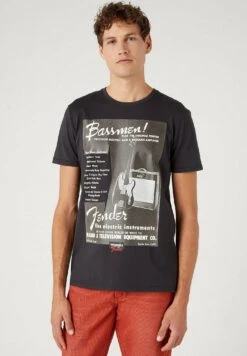 Wrangler Bassmen - Camiseta Estampada - Faded Black