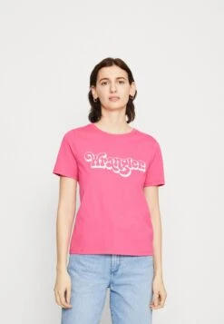 Wrangler Regular Tee - Camiseta Estampada - Fuchsia Rose