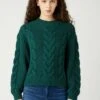 Wrangler Crew Neck Cable Knit​ - Jersey De Punto - Dark Matcha