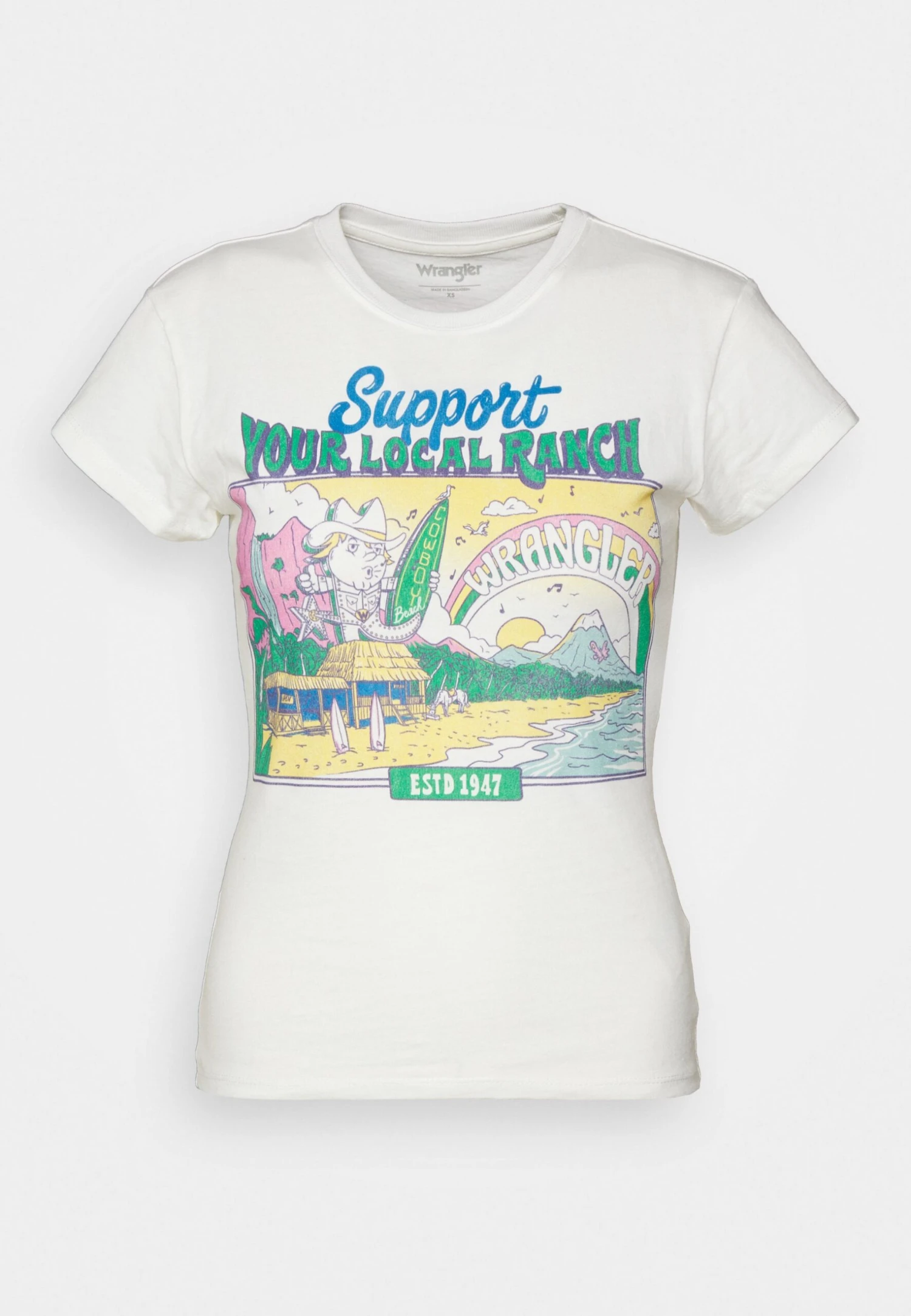 Wrangler Shrunken Band Tee - Camiseta Estampada - Worn White 6 Wrangler Shrunken Band Tee - Camiseta Estampada - Worn White - Imagen 4