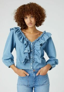 Wrangler Western Frill - Camisa - Light Stonewash