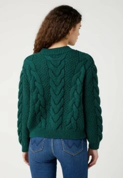 Wrangler Crew Neck Cable Knit​ - Jersey De Punto - Dark Matcha -Wrangler b6dc495e722d432197d93f57e1934463