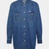 Wrangler Camisa - Mid Indigo -Wrangler c34c85e5f85e4fcc841427df03c1d0ea
