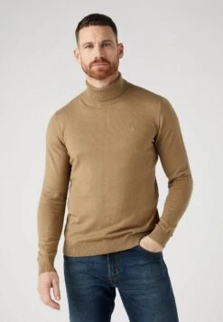Wrangler Roll Neck- Jersey De Punto - Lead Grey