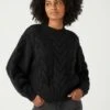 Wrangler Crew Neck Cable Knit​ - Jersey De Punto - Black