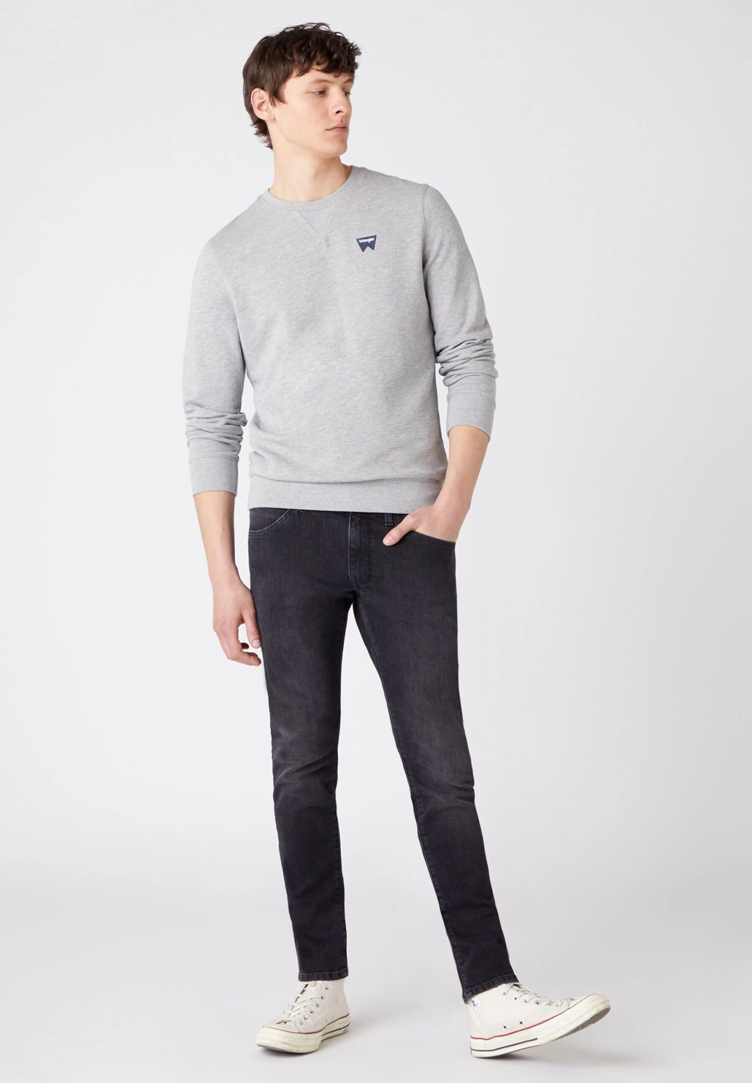 Wrangler Sign Off Crew - Sudadera - Grey Mele 4 Wrangler Sign Off Crew - Sudadera - Grey Mele - Imagen 2