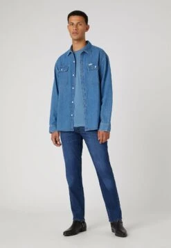 Wrangler Sign Off Tee - Camiseta Básica - Captains Blue -Wrangler dd17d8df73444b96bdd5faf441da1190