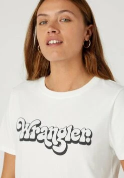 Wrangler Regular Tee - Camiseta Estampada - Wornwhite -Wrangler e1c0d6750ef44376b77cacefdf15bbd2