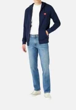 Wrangler Sign Off- Sudadera Con Cremallera - Navy -Wrangler e9002b656aab411ab18ea6a9bd99f702