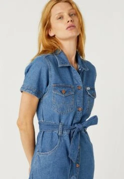 Wrangler Vestido Vaquero - Mid Stonewash -Wrangler fb7d2fab947e4ca1a849674ff235b01e